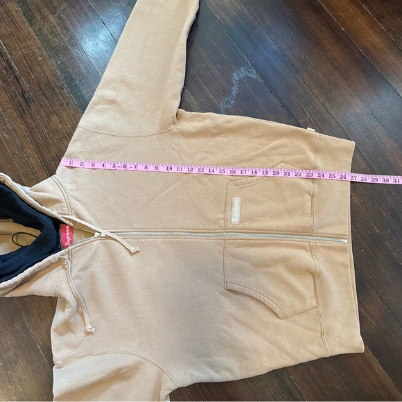 NWT SS2023 SUPREME DOUBLE HOOD FACEMASK ZIP-UP HOODIE LIGHT BROWN MEDIUM - Picture 9 of 16